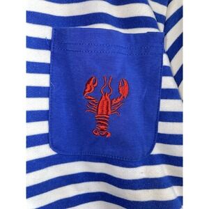Buttermelon royal blue and white striped short-sleeve t-shirt Lobster July 4th M